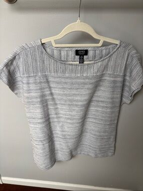 Jones New York Heather Gray Short Sleeve Knit Tee